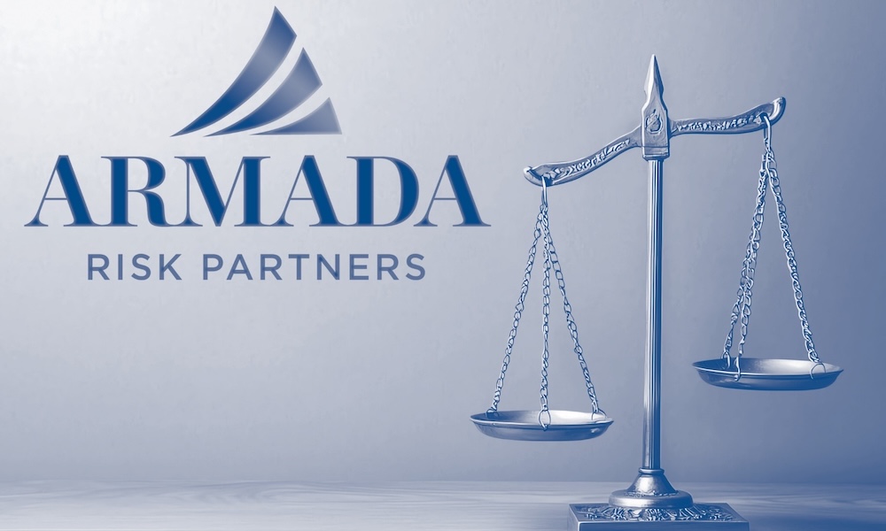 The Real Advantages Outweigh Any Necessary Evil - Graphic with the justice scales and Armada logo
